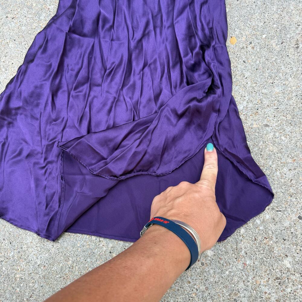 VTG Victoria's Secret Gold Label Silk Floral Embroidered Slip Dress Purple Small - Picture 3 of 10